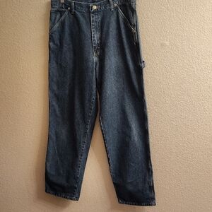 Wrangler Men's Deep Indigo Relaxed  Baggy Jeans B25